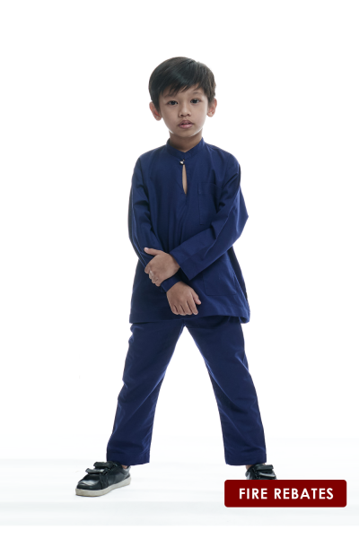 Baju Melayu Cekak Musang Kid Hirami, Dark Blue